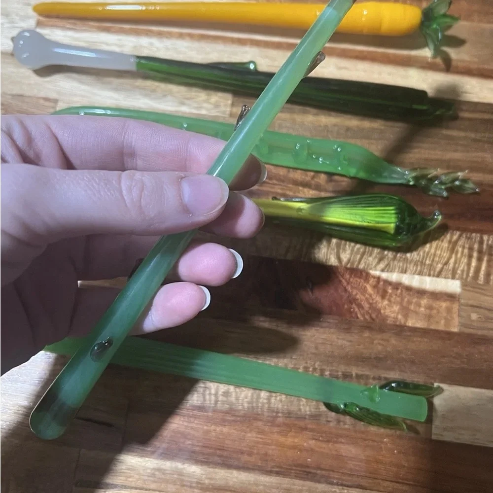 6 Vintage Crate & Barrel Bloody Mary Vegetables glass swizzle sticks Stirs Bar